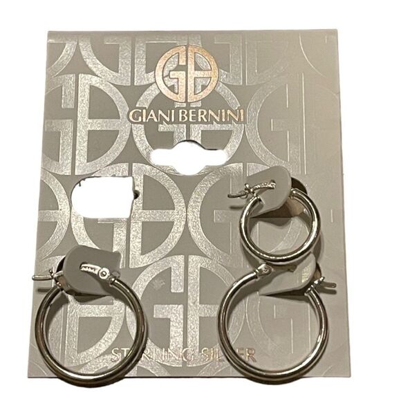 NWT GIANI BERNINI 2-Pc. Set Small Hoop Earrings in Sterling Silver - Picture 1 of 2